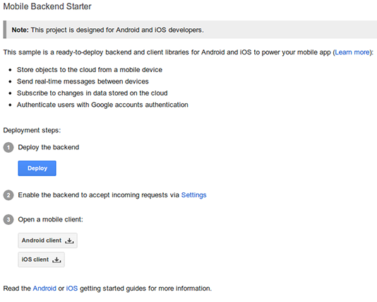 Backend deploy form