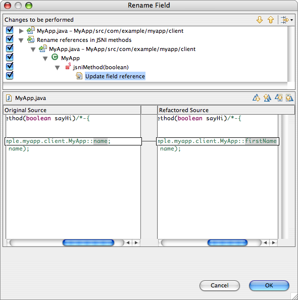 JSNI refactoring