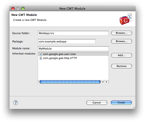 New GWT Module wizard