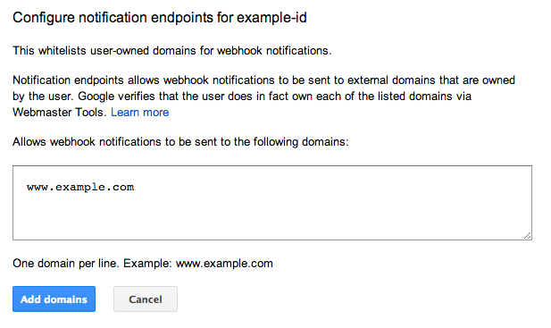 Notification Endpoints Dialog