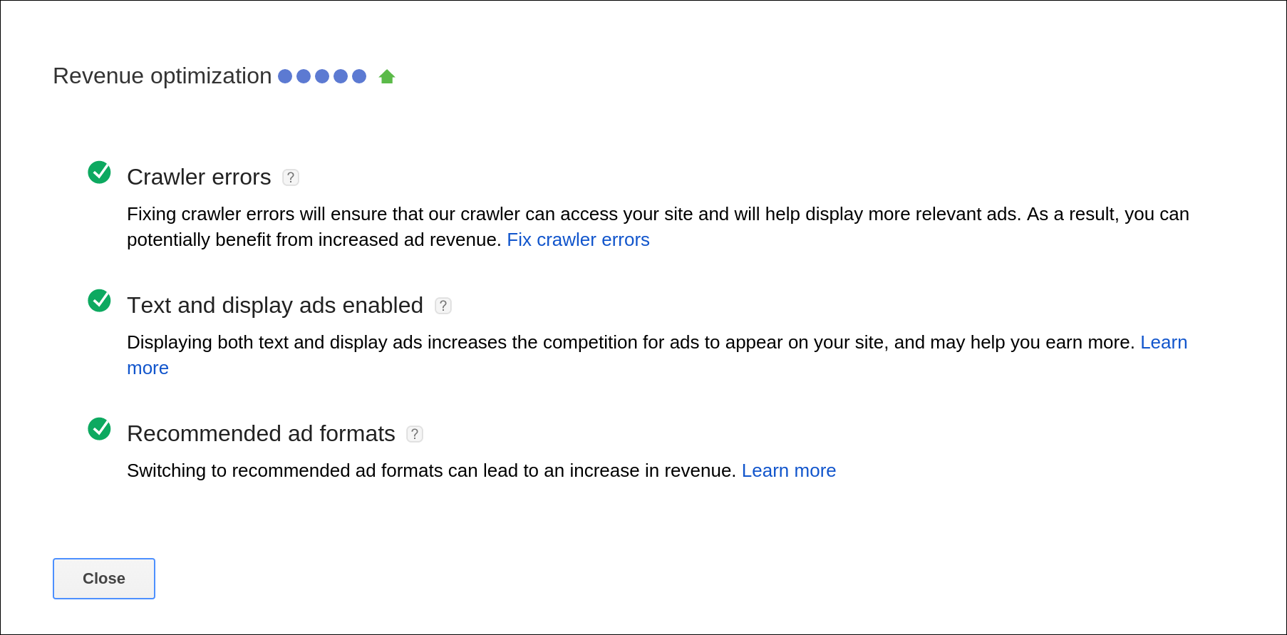 Revenue optimization scorecard