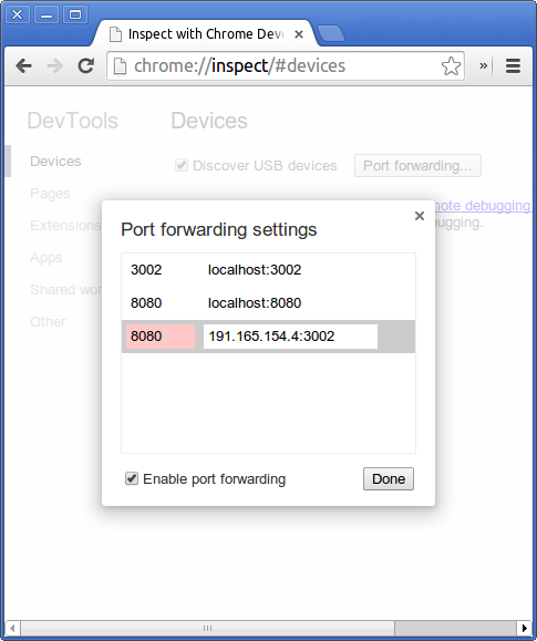 Use port-forwarding to access staged site on phone